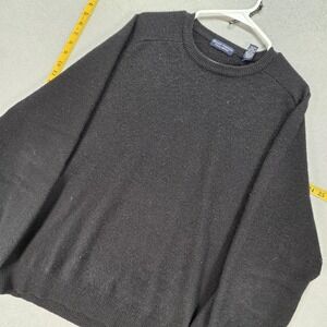 VTG Grant Thomas Cashmere Sweater Mens 2XL Black Crewneck Knit Hong Kong Two Ply